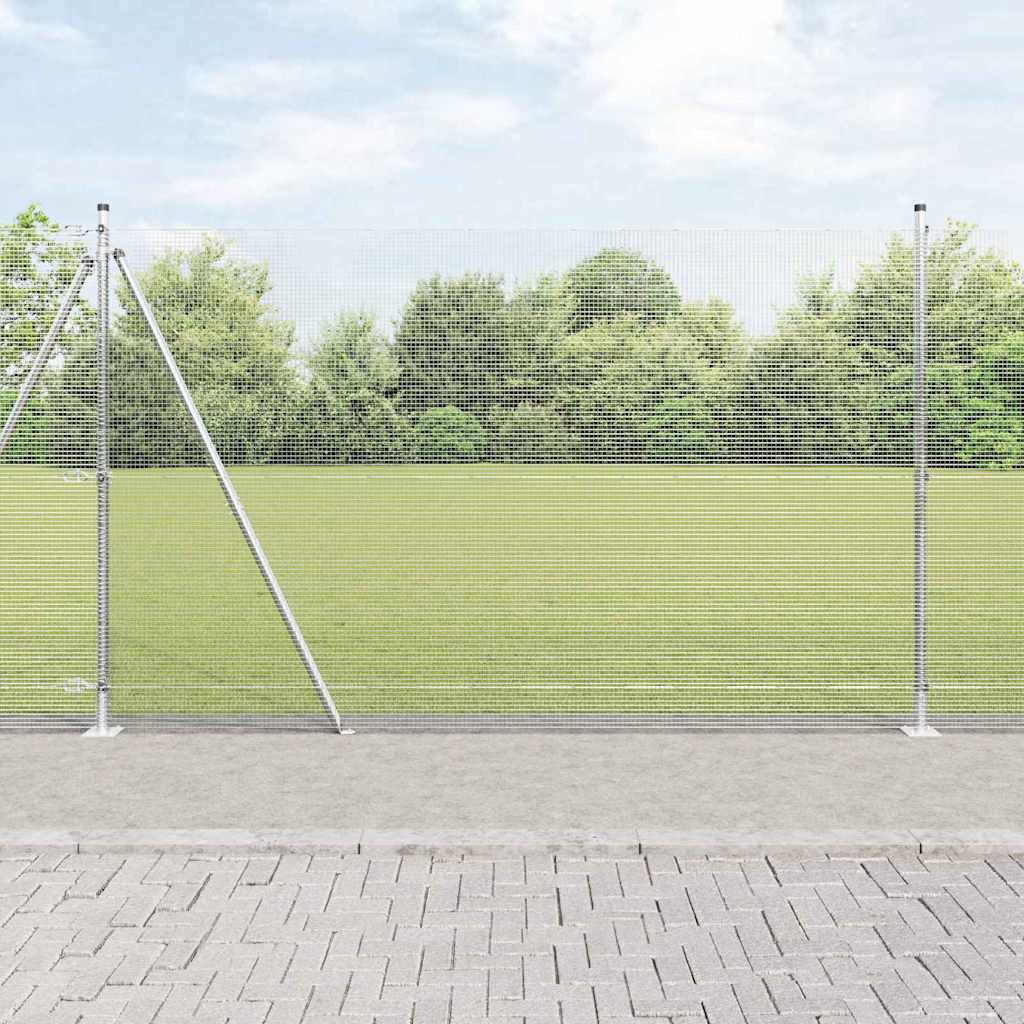 vidaXL Zaunpfosten Silber 10 x 1,5 m (12 x 12 mm Maschenweite) Stahl
