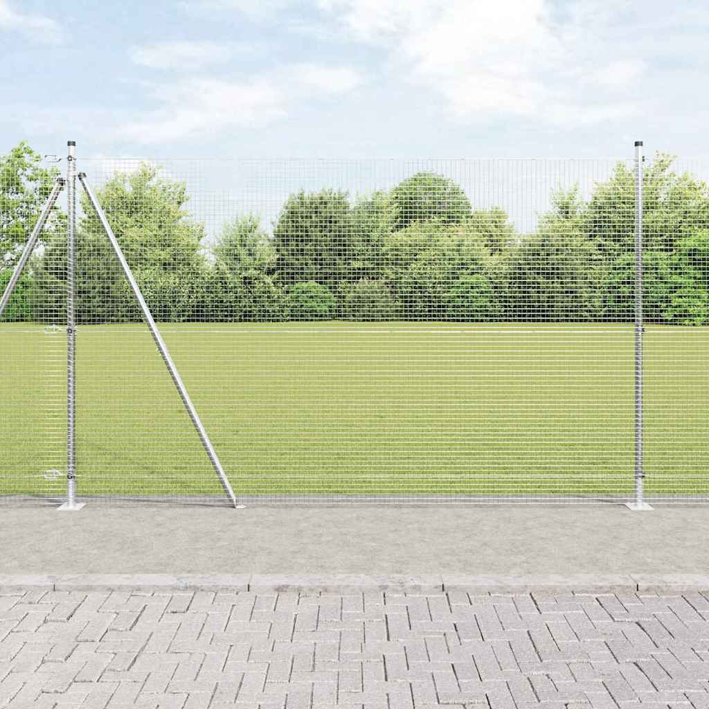 vidaXL Zaunpfosten Silber 10 x 1,5 m (19 x 19 mm Maschenweite) Stahl