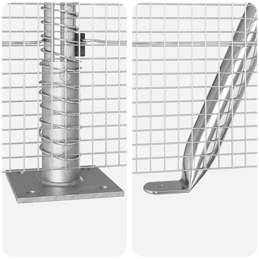 vidaXL Zaunpfosten Silber 10 x 1,6 m (12 x 12 mm Maschenweite) Stahl