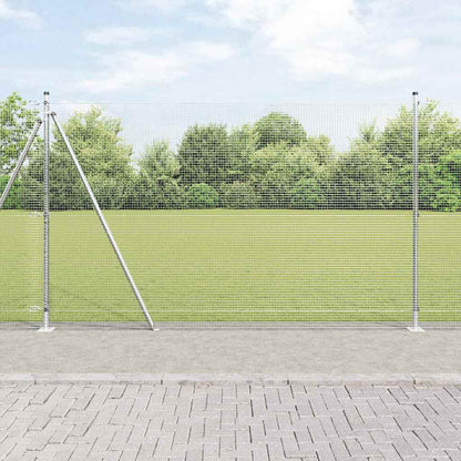 vidaXL Zaunpfosten Silber 10 x 1,6 m (16 x 16 mm Maschenweite) Stahl
