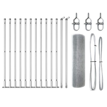 vidaXL Zaunpfosten Silber 25 x 0,4 m (19 x 19 mm Masche) Stahl