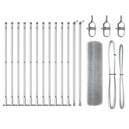 vidaXL Zaunpfosten Silber 25 x 0,4 m (25 x 25 mm Netz) Stahl