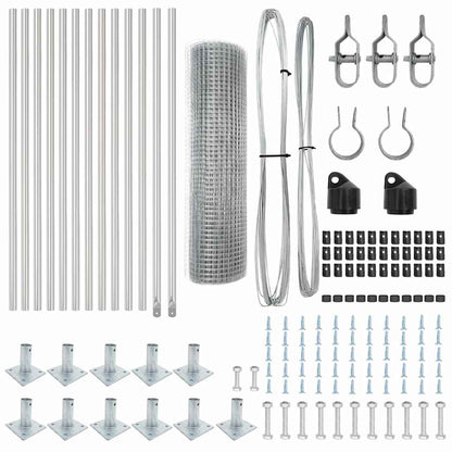 Zaunpfosten Silber 25 x 0,5 m (16 x 16 mm Netz) Stahl
