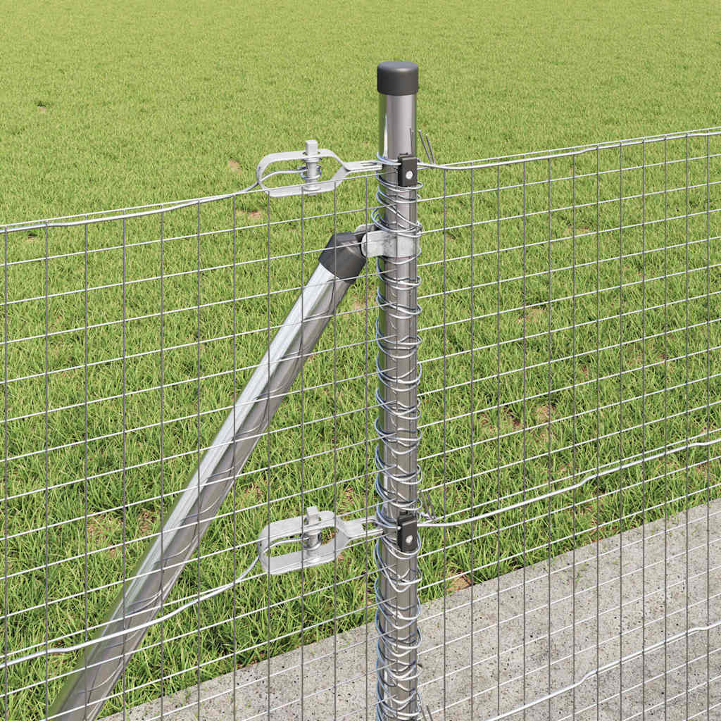 vidaXL Zaunpfosten Silber 25 x 0,5 m (25 x 25 mm Maschen) Stahl