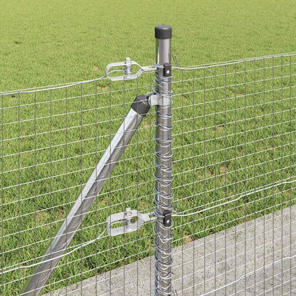 vidaXL Zaunpfosten Silber 25 x 0,5 m (25 x 25 mm Maschen) Stahl