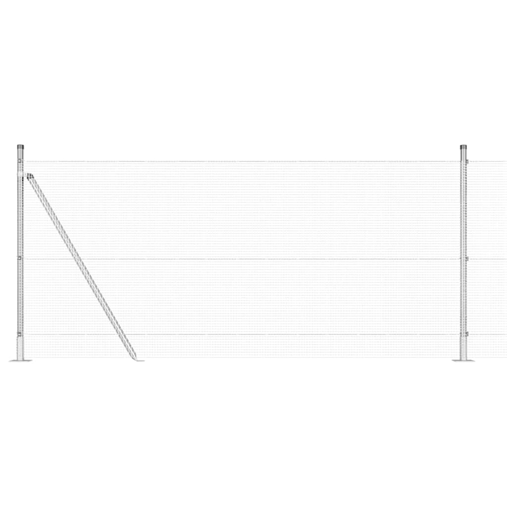 vidaXL Zaunpfosten Silber 25 x 0,8 m (12 x 12 mm Mesh) Stahl