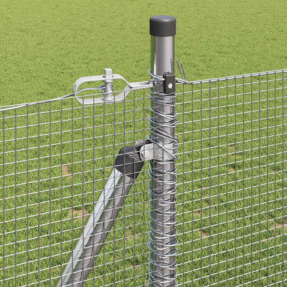 vidaXL Zaunpfosten Silber 25 x 1 m (12 x 12 mm Masche) Stahl