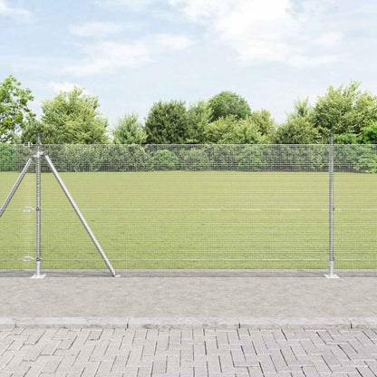 vidaXL Zaunpfosten Silber 25 x 1 m (12 x 12 mm Masche) Stahl