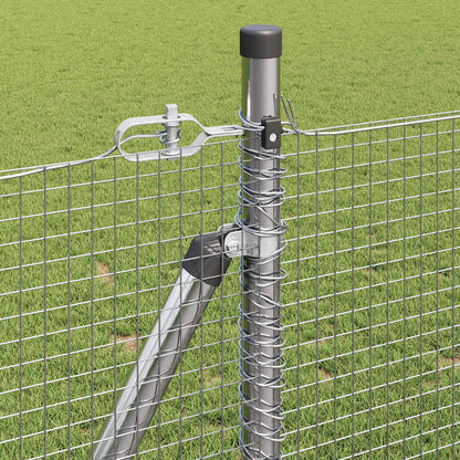 vidaXL Zaunpfosten Silber 25 x 1 m (16 x 16 mm Netz) Stahl