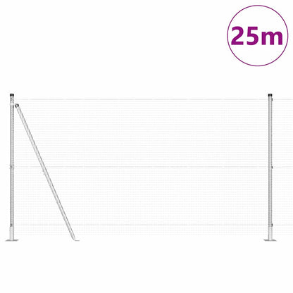 vidaXL Zaunpfosten Silber 25 x 1,2 m (19 x 19 mm Netz) Stahl