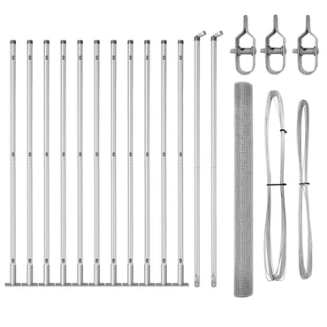 vidaXL Zaunpfosten Silber 25 x 1,4 m (12 x 12 mm Netz) Stahl