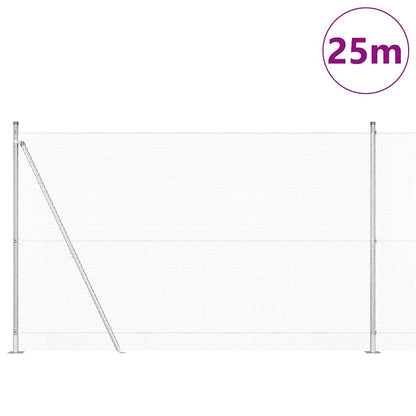 vidaXL Zaunpfosten Silber 25 x 1,4 m (12 x 12 mm Netz) Stahl