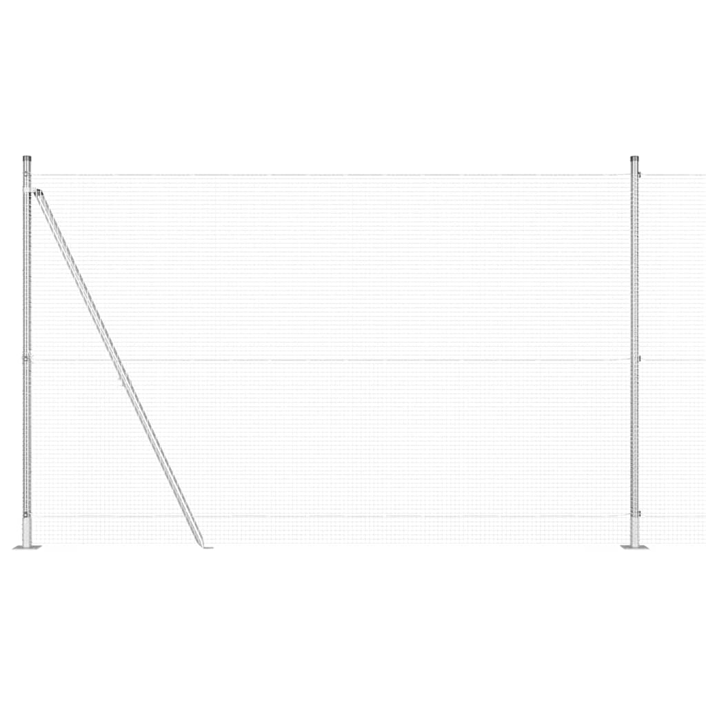 vidaXL Zaunpfosten Silber 25 x 1,4 m (16 x 16 mm Maschen) Stahl