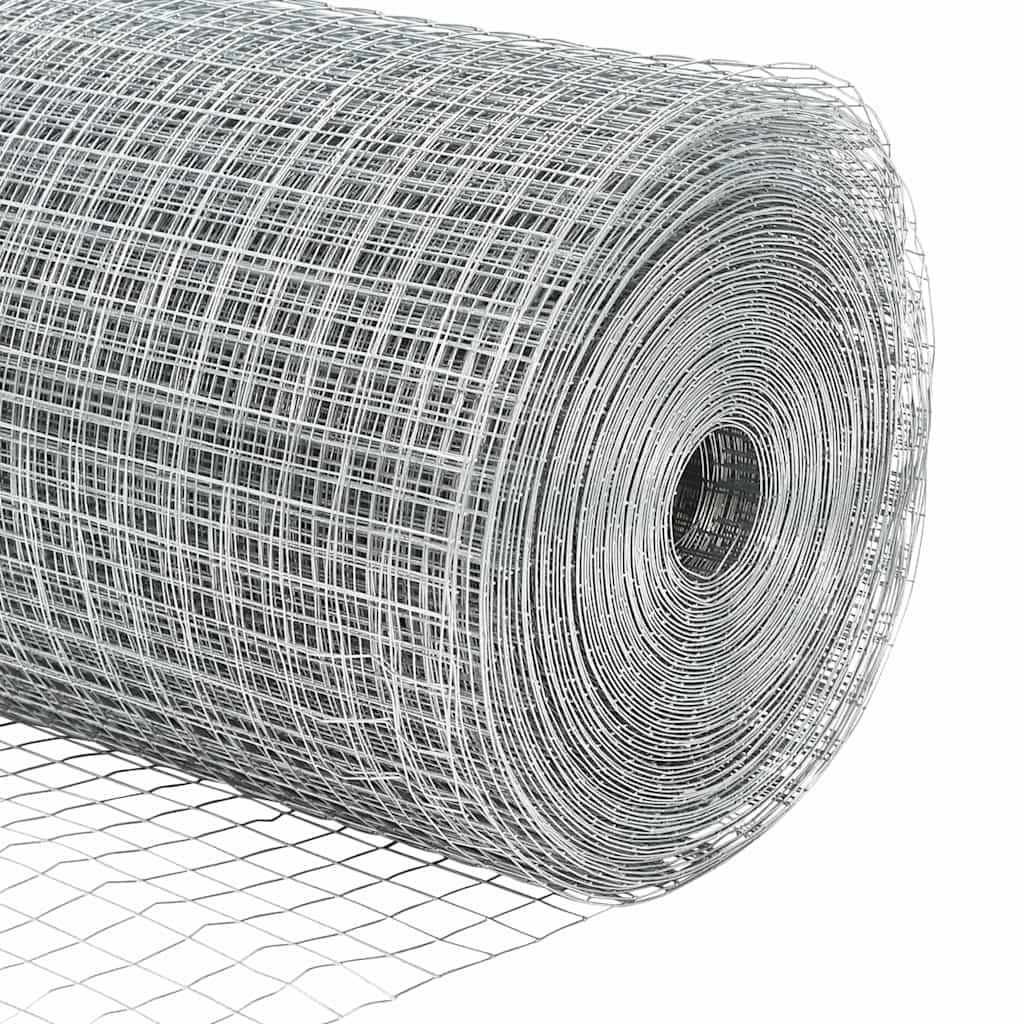 vidaXL Zaunpfosten Silber 25 x 1,4 m (25 x 25 mm Maschen) Stahl