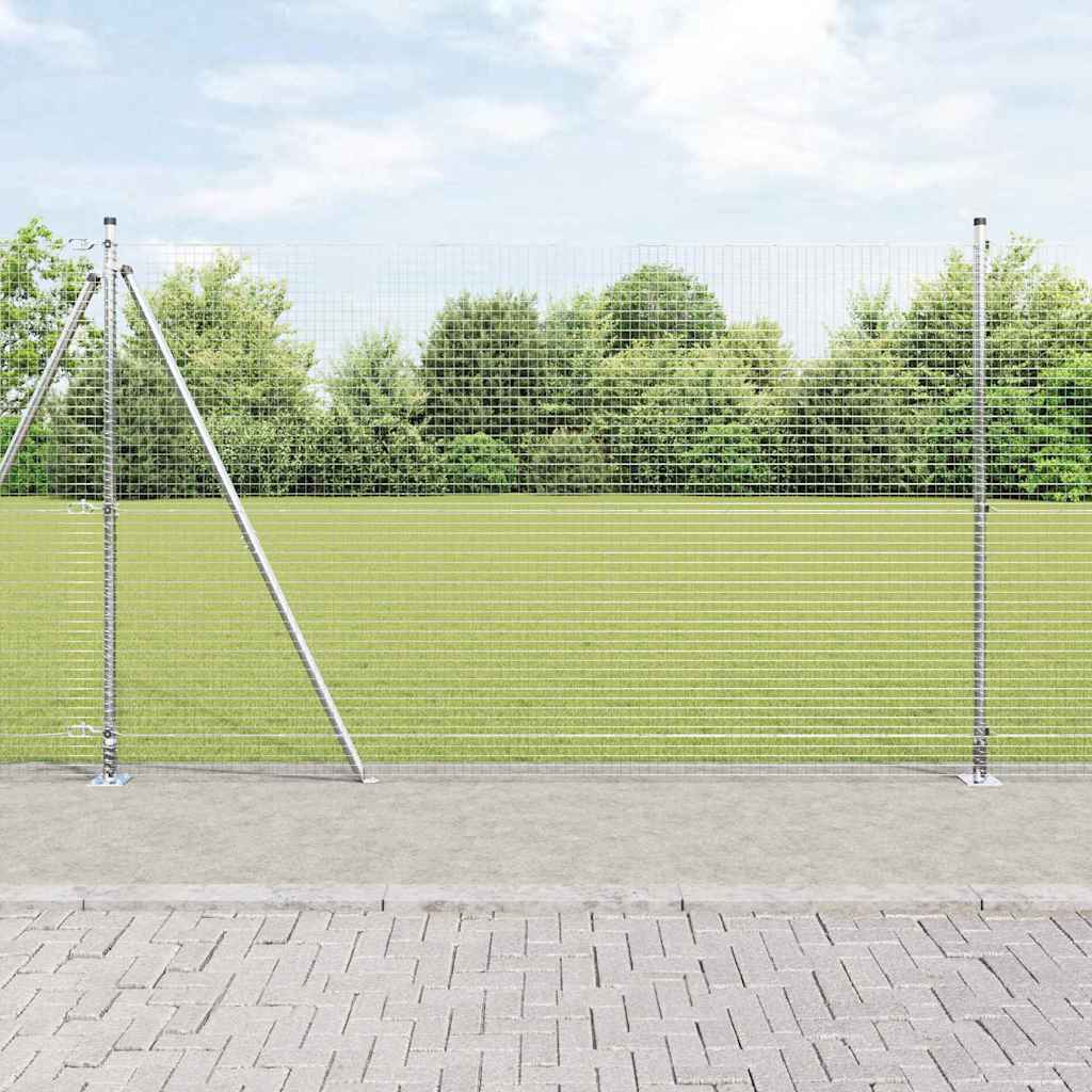vidaXL Zaunpfosten Silber 25 x 1,5 m (25 x 25 mm Maschendraht) Stahl