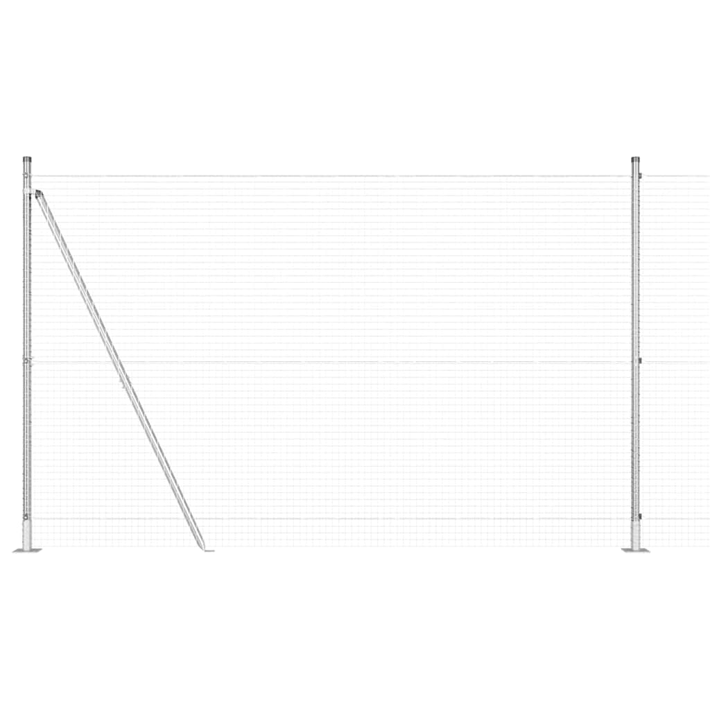 vidaXL Zaunpfosten Silber 25 x 1,5 m (25 x 25 mm Maschendraht) Stahl