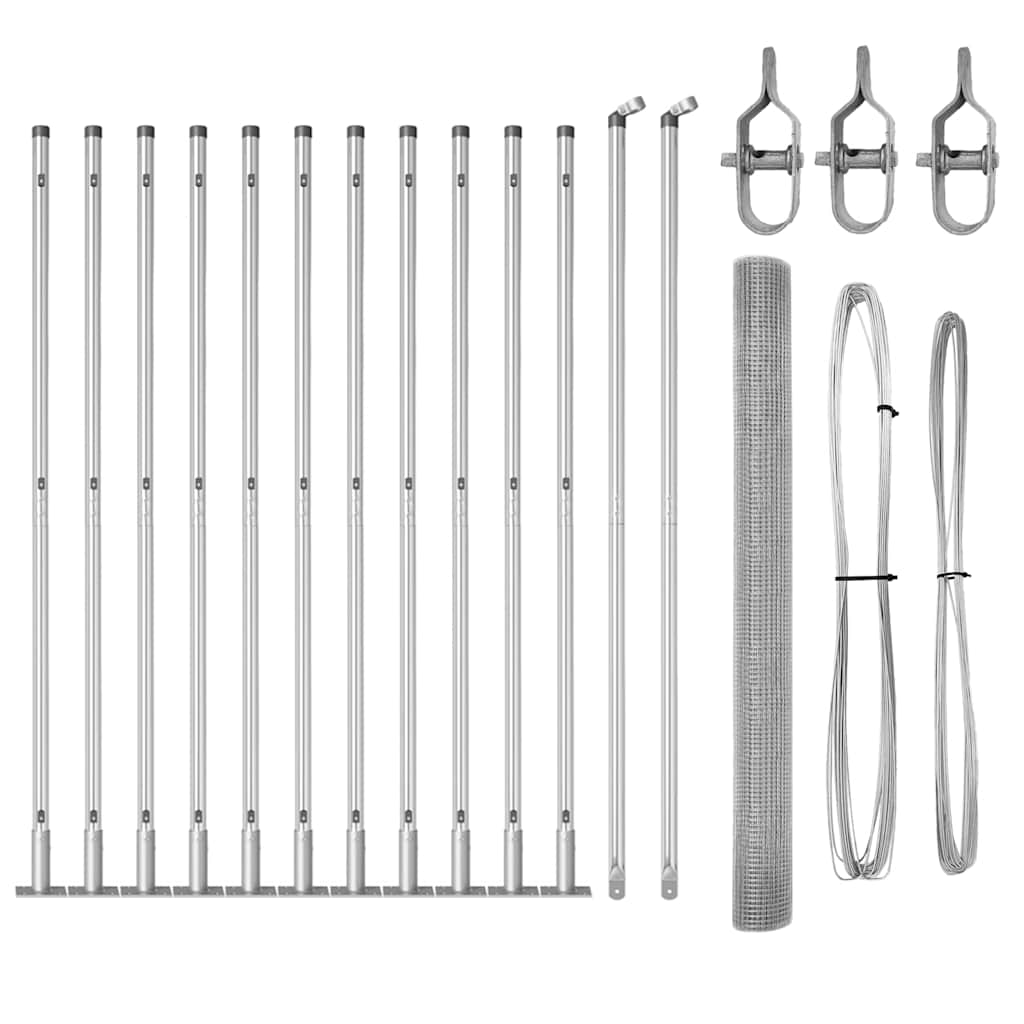 Zaunpfosten Silber 25 x 1,6 m (25 x 25 mm Gitter) Stahl