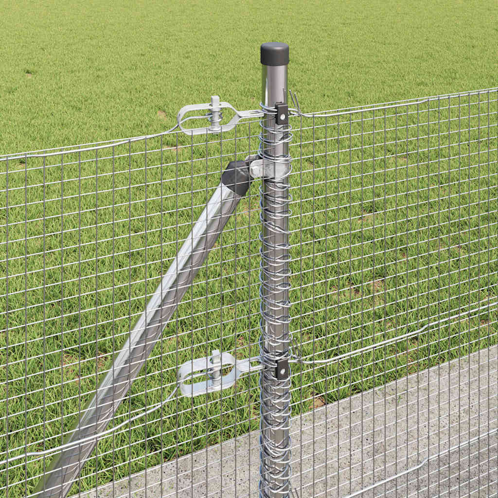 vidaXL Zaunpfosten Silber 50 x 0,5 m (16 x 16 mm Maschen) Stahl