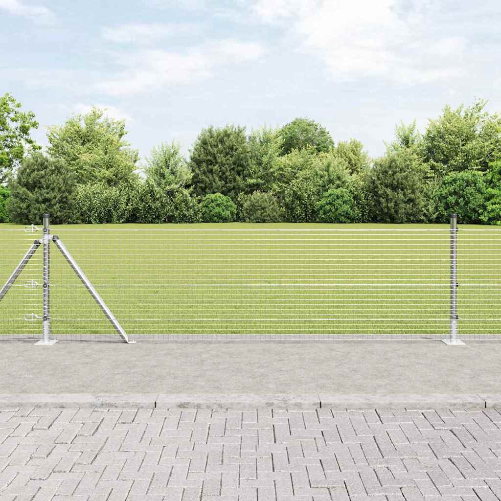 vidaXL Zaunpfosten Silber 50 x 0,5 m (25 x 25 mm Netz) Stahl