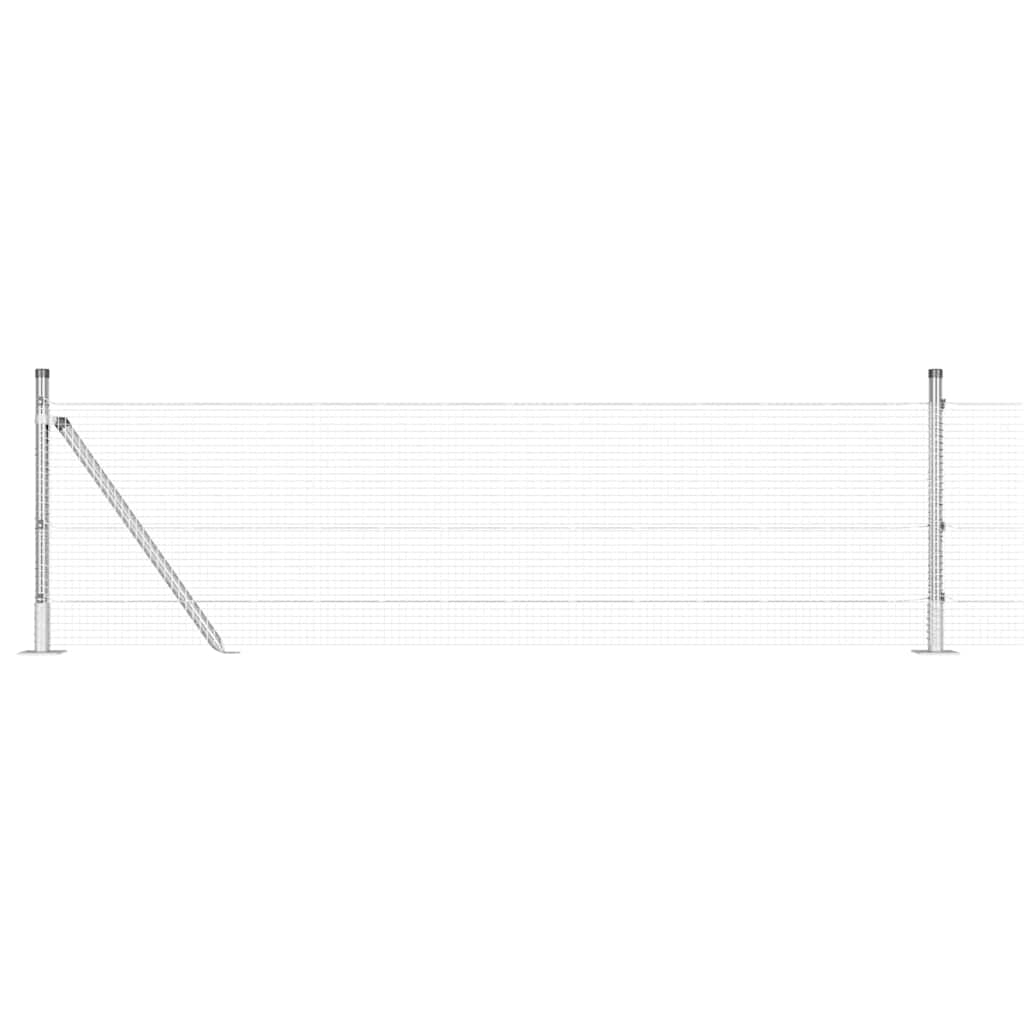 vidaXL Zaunpfosten Silber 50 x 0,6 m (16 x 16 mm Maschen) Stahl