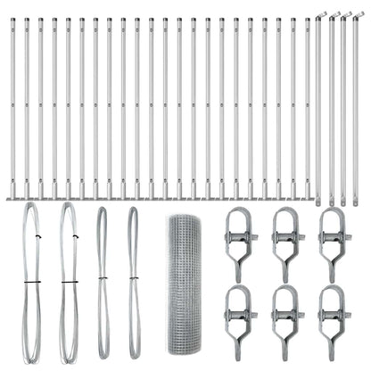 Zaunpfosten Silber 50 x 0,8 m (16 x 16 mm Maschen) Stahl