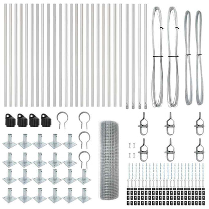 Zaunpfosten Silber 50 x 0,8 m (16 x 16 mm Maschen) Stahl