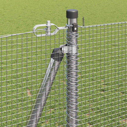 vidaXL Zaunpfosten Silber 50 x 1,2 m (12 x 12 mm Maschen) Stahl