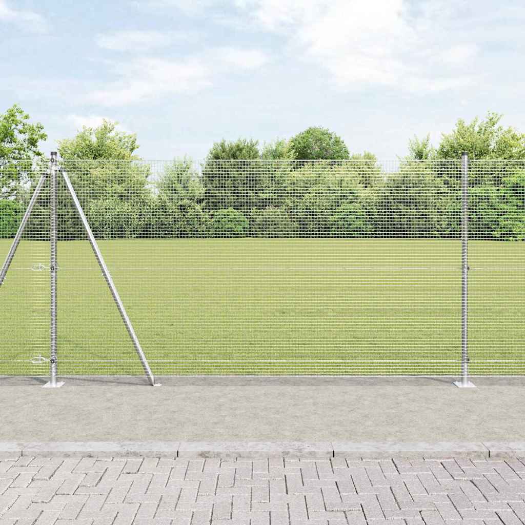vidaXL Zaunpfosten Silber 50 x 1,2 m (16 x 16 mm Netz) Stahl