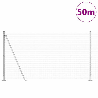 vidaXL Zaunpfosten Silber 50 x 1,2 m (16 x 16 mm Netz) Stahl