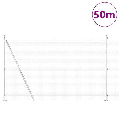 vidaXL Zaunpfosten Silber 50 x 1,4 m (25 x 25 mm Netz) Stahl