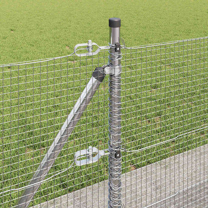 vidaXL Zaunpfosten Silber 100 x 0,5 m (16 x 16 mm Maschen) Stahl