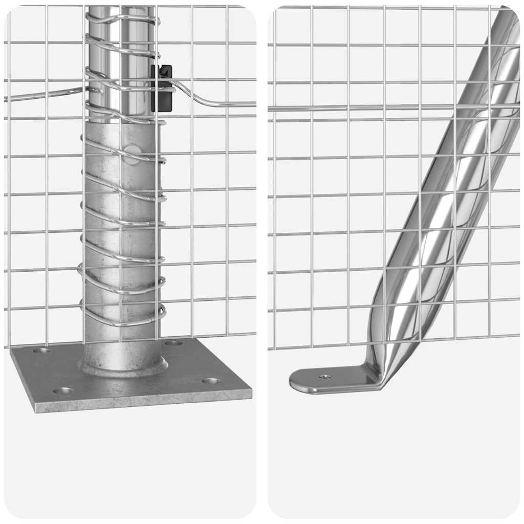 vidaXL Zaunpfosten Silber 100 x 0,6 m (19 x 19 mm Netz) Stahl