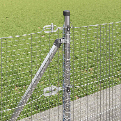 vidaXL Zaunpfosten Silber 100 x 0,6 m (19 x 19 mm Netz) Stahl