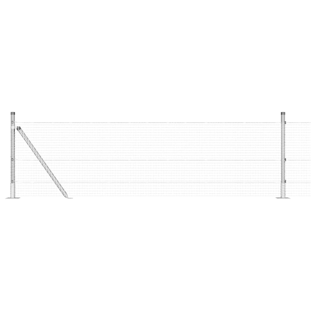 vidaXL Zaunpfosten Silber 100 x 0,6 m (19 x 19 mm Netz) Stahl