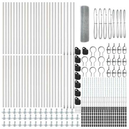 vidaXL Zaunpfosten Silber 100 x 0,6 m (19 x 19 mm Netz) Stahl