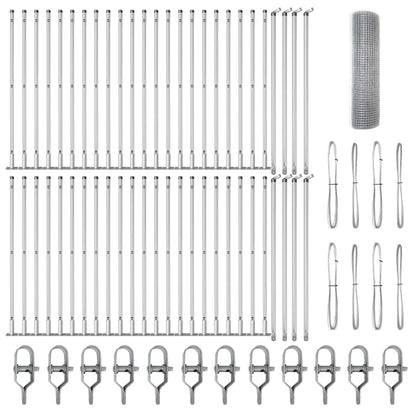 Zaunpfosten Silber 100 x 0,8 m (16 x 16 mm Netz) Stahl