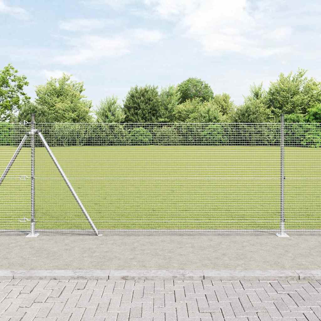 vidaXL Zaunpfosten Silber 100 x 1 m (19 x 19 mm Maschen) Stahl