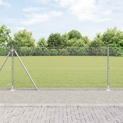 vidaXL Zaunpfosten Silber 100 x 1 m (19 x 19 mm Maschen) Stahl