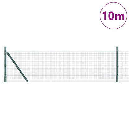Zaunpfosten Grün 10 x 0,4 m (12 x 12 mm Maschen) Stahl und PVC