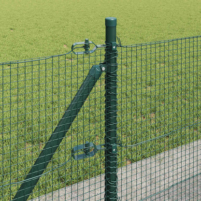 vidaXL Zaunpfosten Grün 10 x 0,6 m (16 x 16 mm Netz) Stahl und PVC