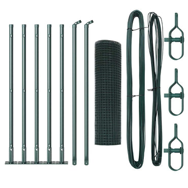 vidaXL Zaunpfosten Grün 10 x 0,6 m (16 x 16 mm Netz) Stahl und PVC