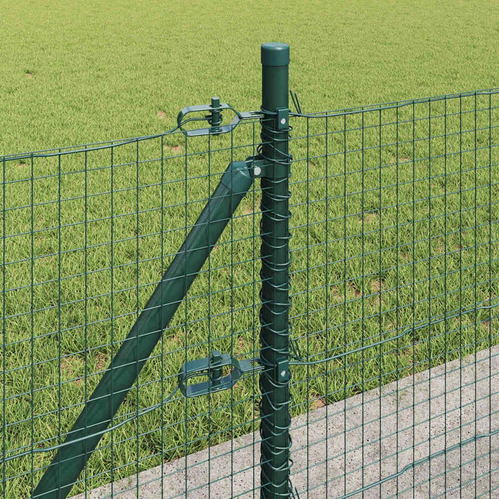 vidaXL Zaunpfosten Grün 10 x 0,6 m (Masche 25 x 25 mm) Stahl und PVC