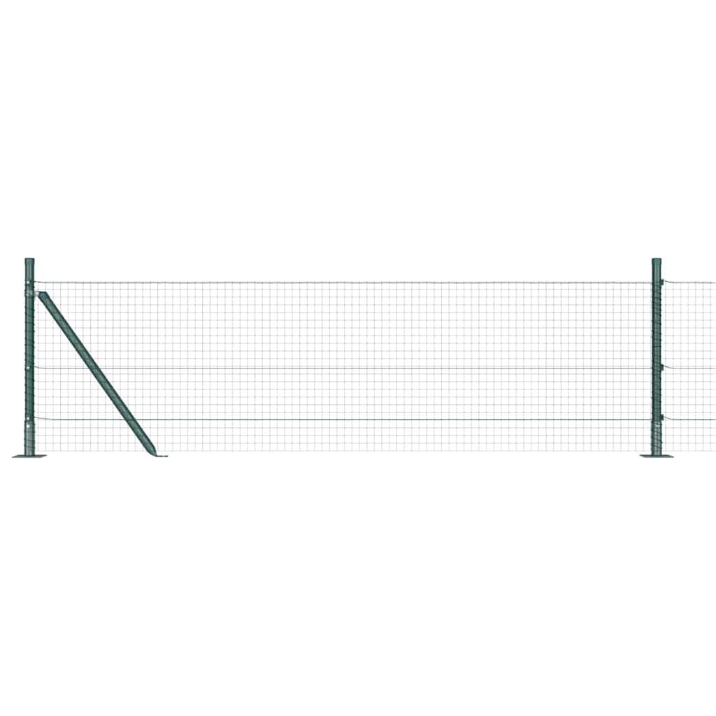 vidaXL Zaunpfosten Grün 10 x 0,6 m (Masche 25 x 25 mm) Stahl und PVC