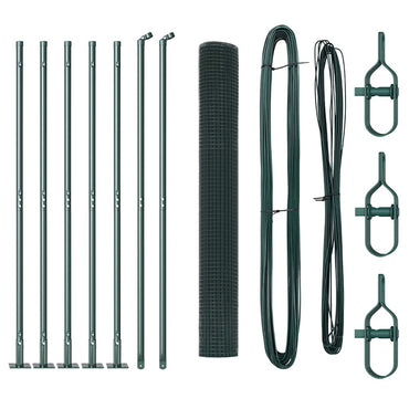 vidaXL Zaunpfosten Grün 10 x 0,8 m (16 x 16 mm Draht) Stahl und PVC
