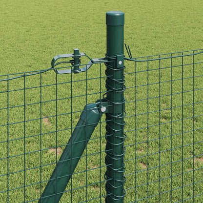 vidaXL Zaunpfosten Grün 10 x 0,8 m (25 x 25 mm Maschen) Stahl und PVC