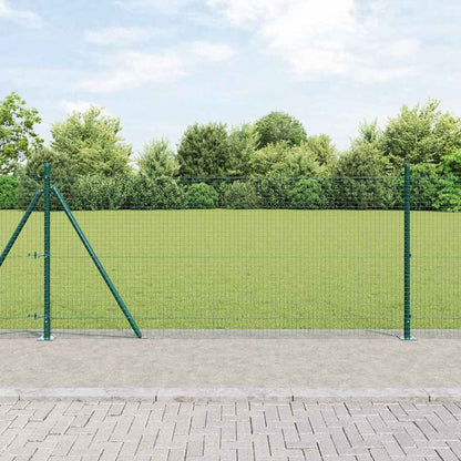 vidaXL Zaunpfosten Grün 10 x 0,8 m (25 x 25 mm Maschen) Stahl und PVC