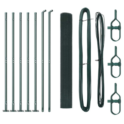 vidaXL Zaunpfosten Grün 10 x 1,2 m (12 x 12 mm Draht) Stahl und PVC