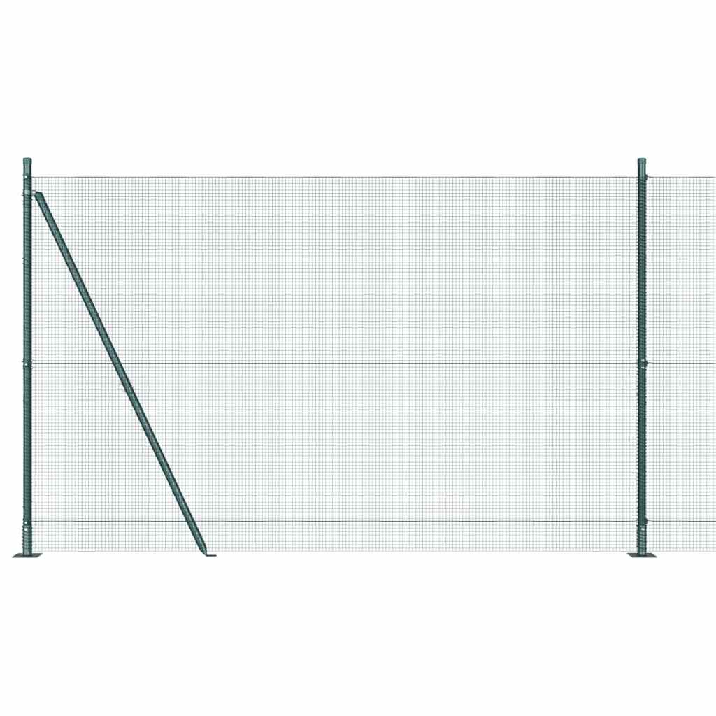 Zaunpfosten Grün 10 x 1,4 m (12 x 12 mm Maschen) Stahl und PVC