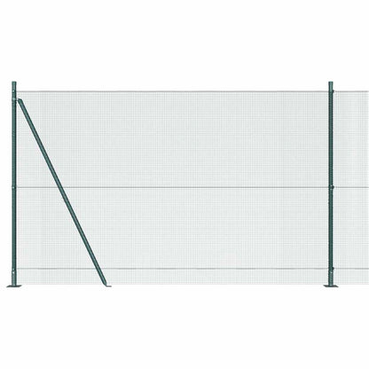 Zaunpfosten Grün 10 x 1,4 m (12 x 12 mm Maschen) Stahl und PVC