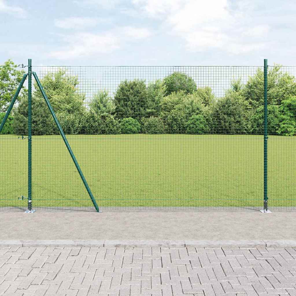 vidaXL Zaunpfosten Grün 10 x 1,4 m (25 x 25 mm Netz) Stahl und PVC